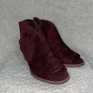 Maroon Open Toed Heels